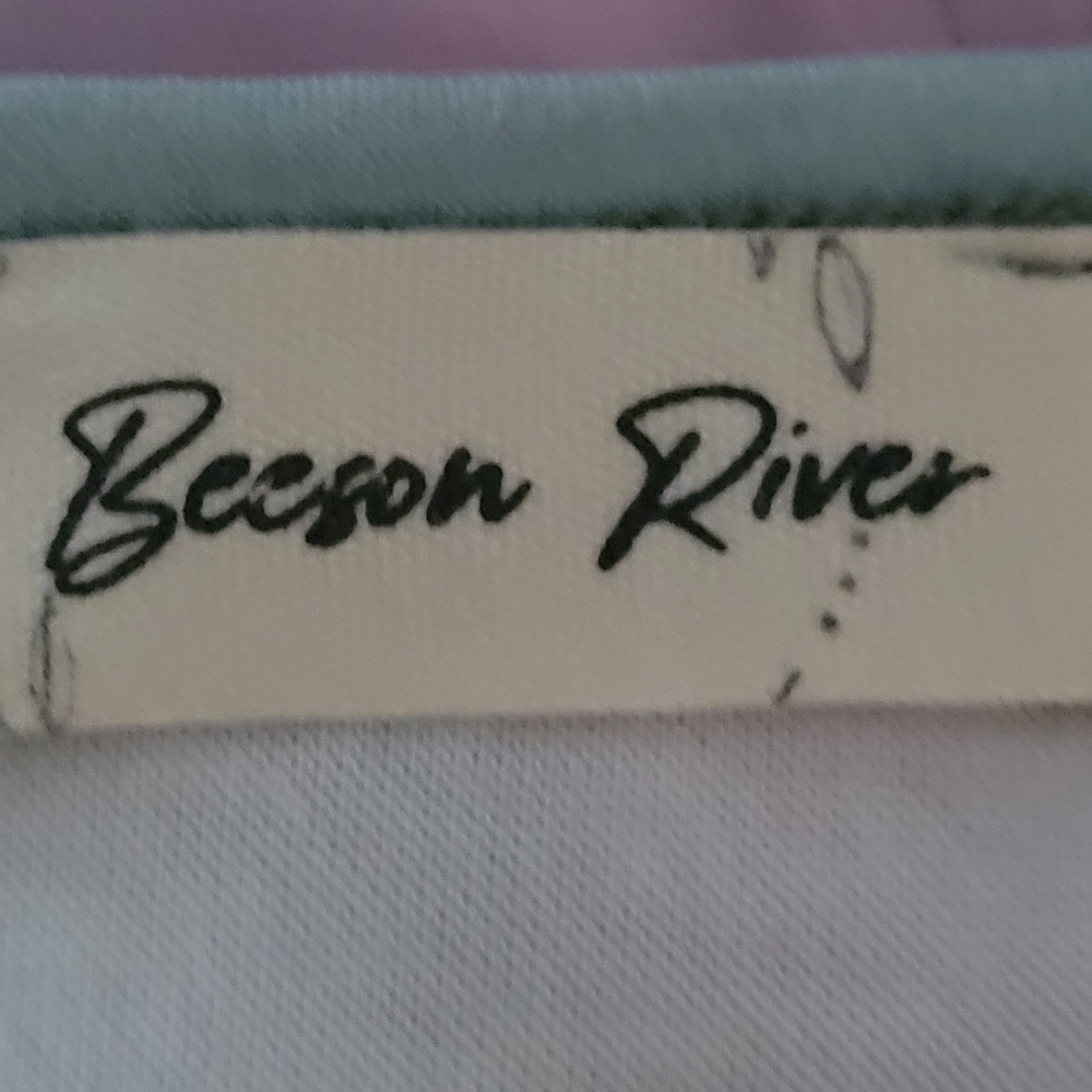 Floral Scoop Neck Maxi Dress in Blue and Pink Medium - Picture 11 of 12
